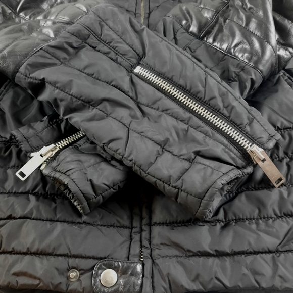 AW97 GUCCI x TOM FORD Vtg Moto Puffer Jacket Web Leather Nylon Biker Bomber - Picture 9 of 16